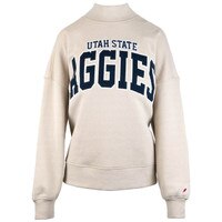 Women's Utah State Aggies Mock Neck Sweatshirt tan